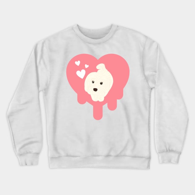 Dog melting heart Crewneck Sweatshirt by PatternbyNOK
